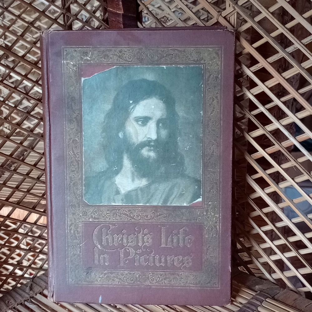 "1918" CHRIST'S LIFE IN PICTURES  Hardcover Book Vintage Catholic